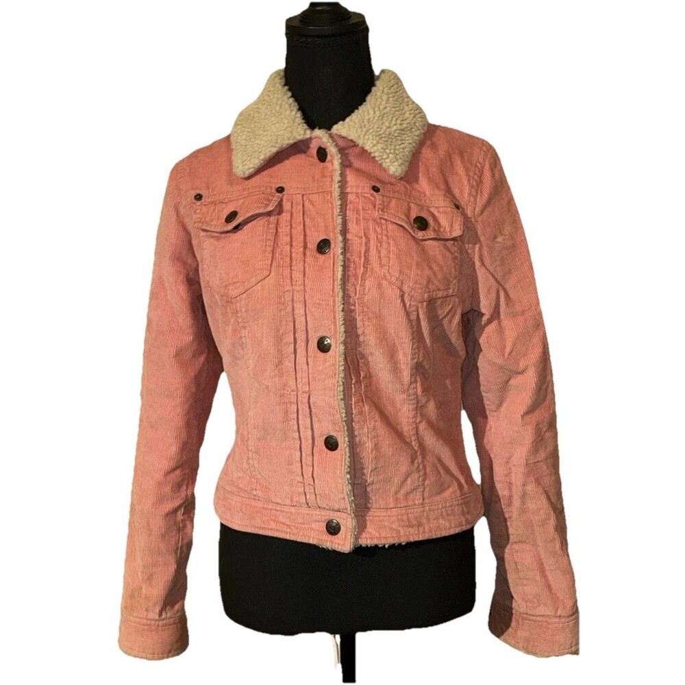B.B. Dakota Juniors Small Pink Button Up Long Sleeve Jacket